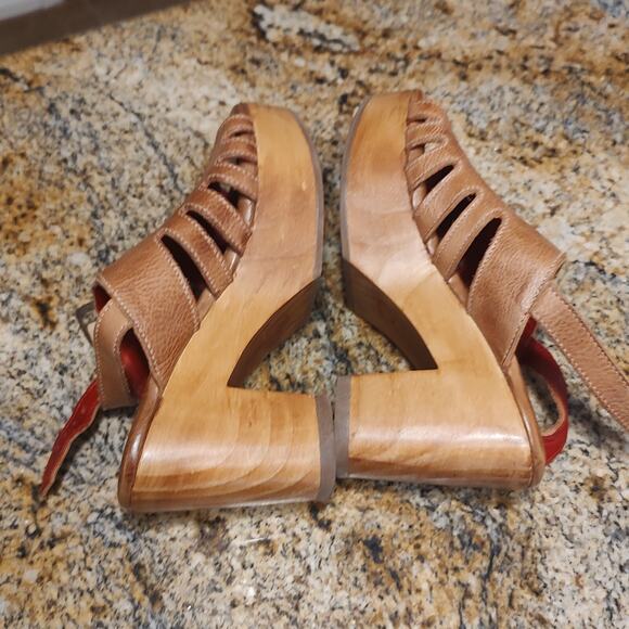 Bed Stu Fontella Heeled Platform Sandal Leather Tan Rustic Women's Size 7 - Picture 7 of 15